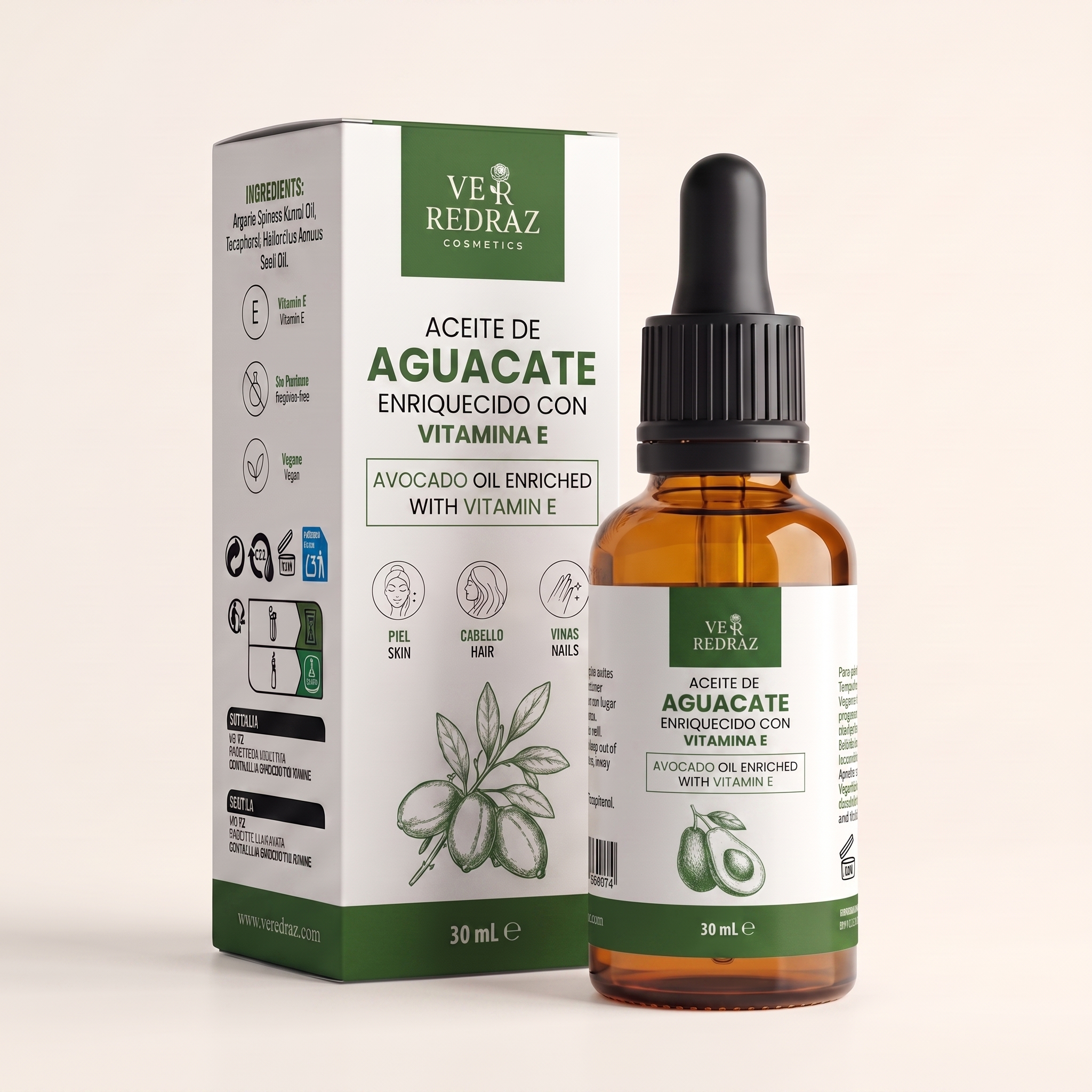Avocado Oil enriched with Vitamin E — Comforting care for skin and hair