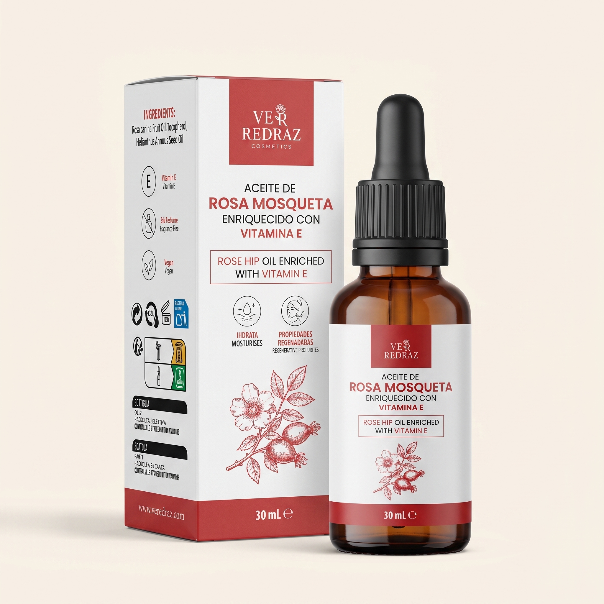 Rose Hip Oil enriched with Vitamin E — Radiance care for face and body